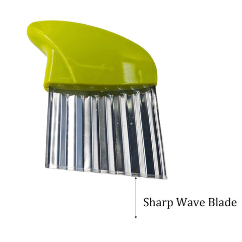 Crinkle Cutter Knife Stainless Steel Wavy Chopper For Potatoes Vegetables Carrots Kitchen French Fry Slicer Tool Green Ergonomic Handle
