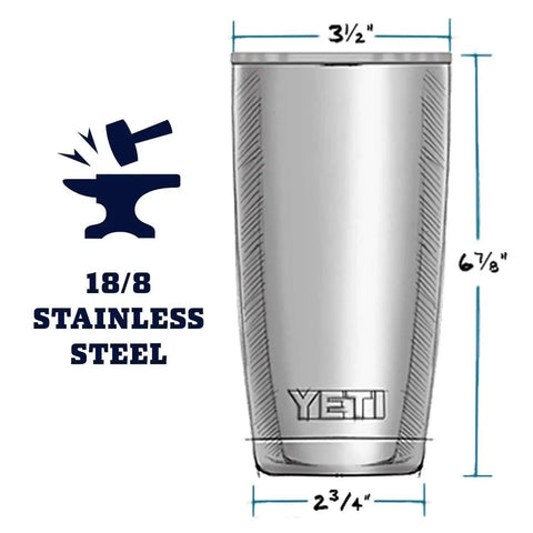 Diagram of Rambler 20 Oz Tumbler Stainless Steel Vacuum Insulated with MagSlider Lid Black