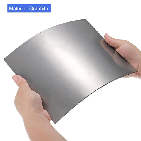 PATIKIL graphite foil gasket sheet, flexible graphite, 250x200x1 mm, pack of 4 held in hands