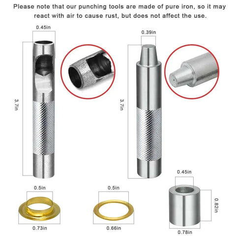 Tools from One Half Inch Grommet Kit 100 Sets Four Colors Gold Silver Black Bronze With Tools And Storage Box For DIY Sewing