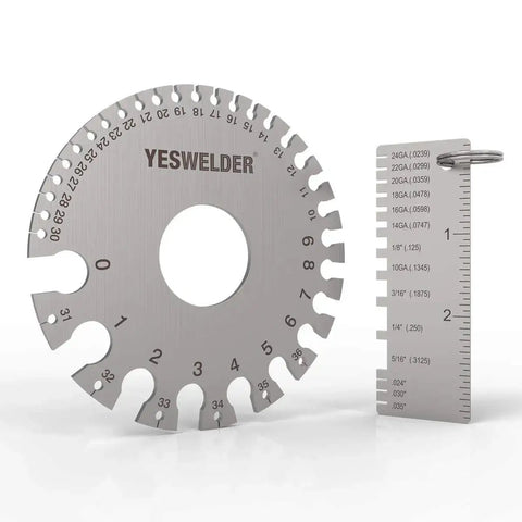 Round Dual Sided Metal Sheet Gauge and Thickness Gauge 2 Pack Pro Grade Stainless Steel Welding Gauge for Wire and Sheet Metal