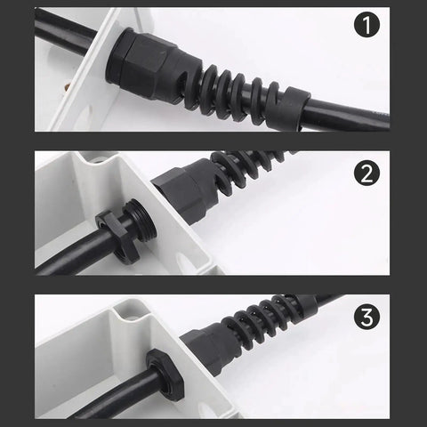 Durable Nylon Cable Gland Waterproof IP68 With Strain Relief For Three Quarters Inch Cables NPT Three Quarters Inch Ten Pack Built Tough Sealing And Quick Install For Outdoor Electrical Wiring And Industrial Use in installation stages