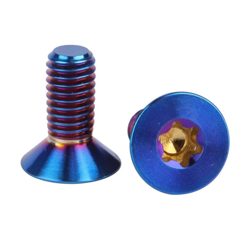 Top Notch Titanium Bolts 4 Piece Set M5 X 12mm Torx Head Countersunk Flat Burnt Blue Finish Grade 5 6Al 4V Alloy Corrosion Resistant Fasteners