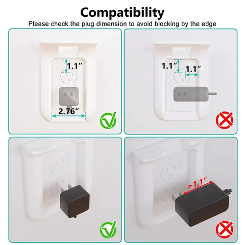 Outlet Shelf Wall Organizer For Bathrooms And Smart Homes, Space Saving Wall Mount With Cord Management, compatibility guide.