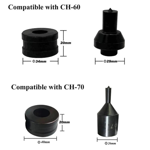 Hydraulic Round Hole Punch Die Set For Metal Stamping And Sheet Metal Work, 14mm Diameter, Compatible With CH-70 And CH-60 Machines