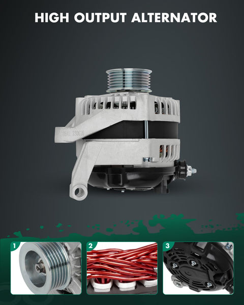 Beefed Up 12V 160A CW Six Groove Car Alternator Replacement For Dodge Ram 1500 2009 2010, Chrysler Aspen 2007
