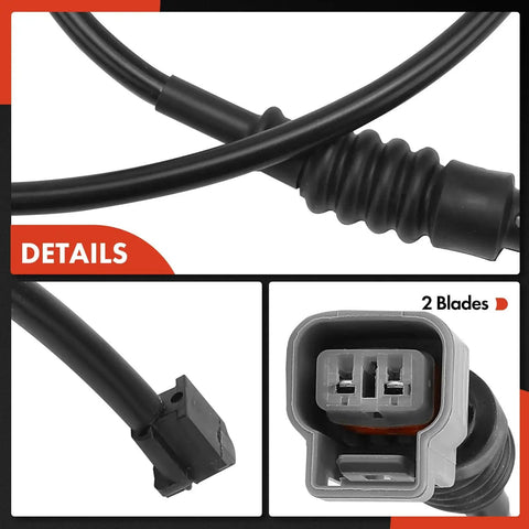 Brake pad wear sensors with 2-pin gray connector for Lexus LS460 (2007–2017), front and passenger side, 2-piece set