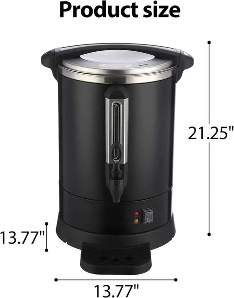 Big Ol 12L 3 Point 2 Gallon Stainless Steel Coffee Urn With Double Wall Insulation Electric Hot Beverage Dispenser front view