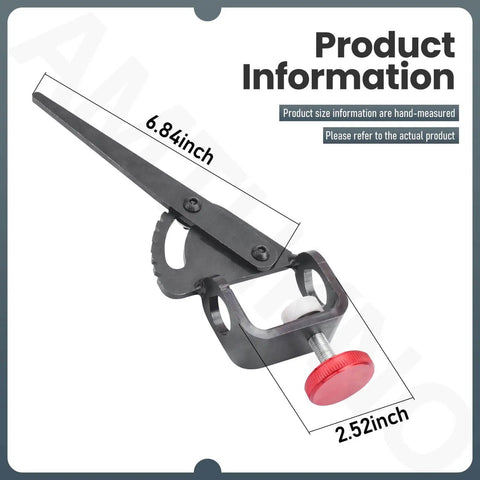 Attachment For Woodturning Tools That Fits Wolverine Grinding Jig, Vari-Grind Style Precision Clamp With Enhanced Grip To Stop Rolling, Compatible With Tools Up To Three Quarter Inch Diameter, Ideal For Sharp, Consistent Grinds, showing measurements.