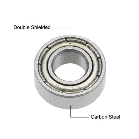 uxcell 686ZZ deep groove ball bearing, 6x13x5 mm, double-shielded carbon steel