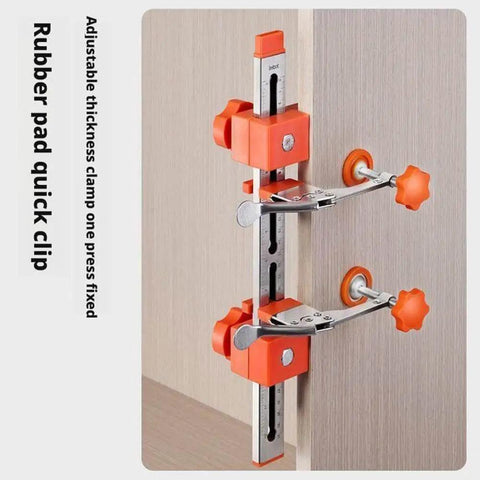 All In One Drawer Slide Jig Kit With Toggle Clamp And Magnetic Arm for precise cabinet installation, side view