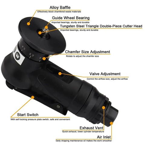 Mini Pneumatic Chamfering Tool For Fast Metal Deburring And Beveling, Portable Handheld Air Chamfer Tool With 45 Degree Chamfer