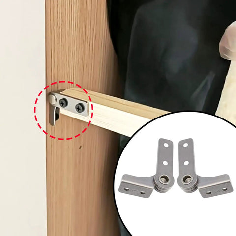 2.0 Nm Torque Shaft Hinges With Adjustable Damping For Cabinets, Doors, Windows, And Foldable Tables, 304 Stainless Steel L Shaped Locking Hinge Pair Includes 2 Hinges And 10 Screws, shown installed on wood