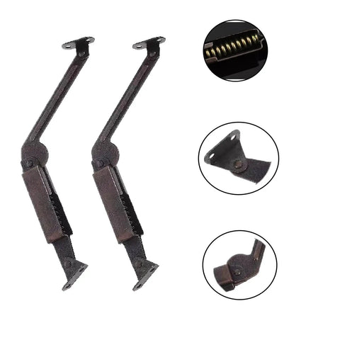 Two Piece Antique Bronze Spring Loaded Cover Plate Hinge With Screws For Tables Toy Boxes And Furniture Cabinets Soft Close Lid Support