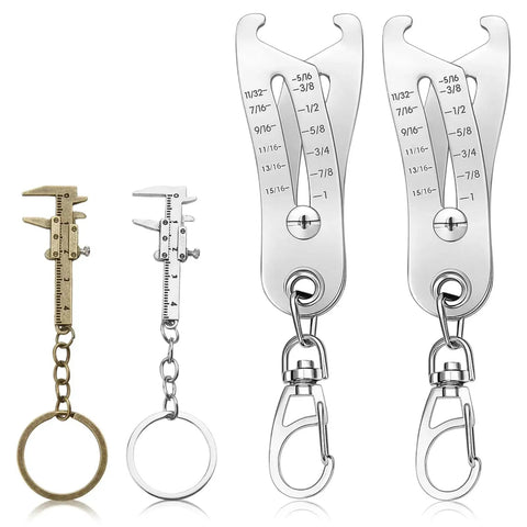 Portable Thread Size Checker Keychain with Dual Vernier Calipers for Quick Bolt Measuring of Screws and Nuts on the Go Everyday Carry