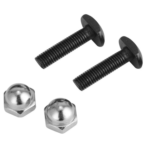 Two black bolts and two silver dome nuts for 2 Axis Cross Slide Bench Drill Vise Fixture With Adjustable Handle For Workbench.