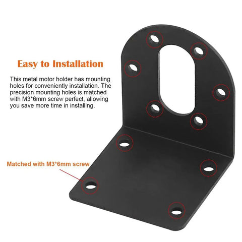 4 Pack 37mm DC Gear Motor Mounting Brackets And 4 Hex Couplings Kit For Small Stepper Motors, Rust-Resistant Black Gearbox Mounting Brackets