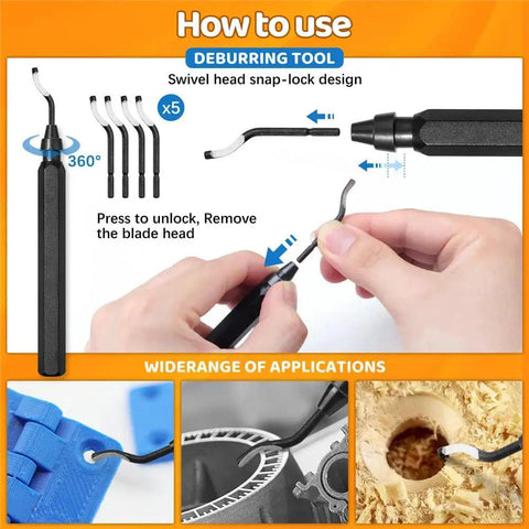 Deburring tool from the Ultimate 50 Piece 3D Printer Tool Kit Set for All FDM and SLA Printers With Nozzle Cleaning Kit, Scraper.