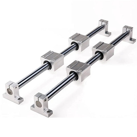 10mm Linear Motion Rod Shaft Guide Set, 500mm Long, Case Hardened Chrome Plated, Precision H8 Tolerance, High Strength 45 Steel, 2 Pack