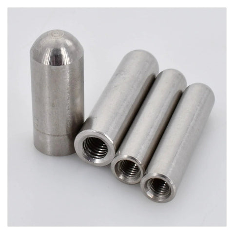 304 Stainless Steel Internal Thread Dowel Pin With Female Thread For Alignment And Connection, 10mm Length, 4mm Outer Diameter, side view