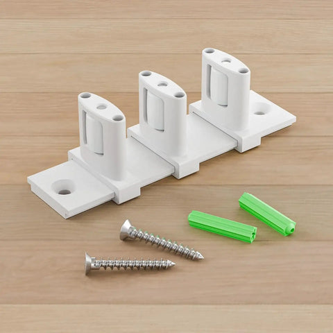 Sliding Barn Door Floor Guide For Double Bypass Doors With Adjustable Three Roller System Easy Install Bottom Guide In White Finish