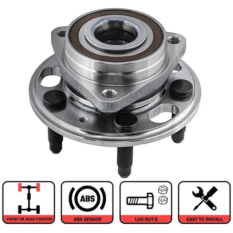 Front or Rear Wheel Hub Bearing Assembly with ABS 5 Lug fits Malibu 2013 2015 Impala Equinox Terrain visible from top view