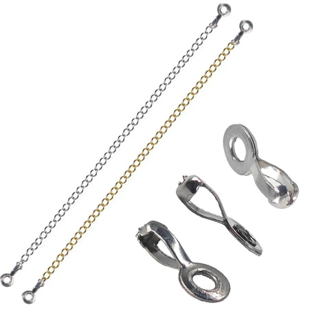 100 Pieces Ball Chain Pull Loop Connectors For Bead Chain 3mm And 3.2mm, 304 Stainless Steel Clasps, loose and attached chain view