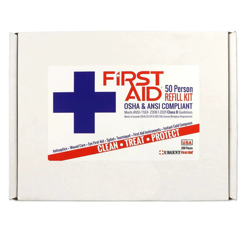 OSHA and ANSI Class B First Aid Kit Refill For 50 People 208 Piece Upgrade Pack With Splint And Tourniquet Plus Tools And Supplies