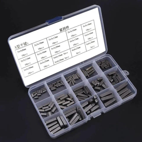 140Pcs Keyway Set With 8 To 30 Mm Round Ended Keys For Parallel Drive Shafts GBSCLOVER A3 Carbon Steel Feather Key Kit