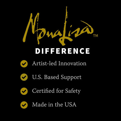 Monalisa Difference with artist-led innovation, U.S. based support, certified for safety, made in the USA