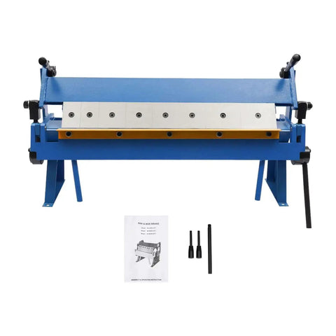 24 Inch Pan And Box Brake Sheet Metal Bender With 0 To 135 Degree Range, removable adjustable fingers for precise metalworking