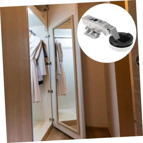 Frameless Glass Door Hinges With Damping For Soft Close Silent Cabinet Hinges 4 Pack installed on wardrobe doors.