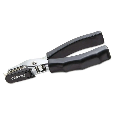 Eight-Sheet Handheld One-Hole Punch For Quick Paper Punching With One Quarter Inch Holes, Tough Metal Body And Ergonomic Rubber Grip, Black Finish