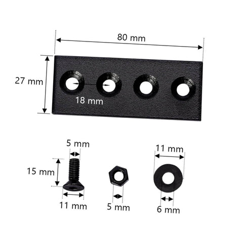 Carbon Splicing Piece Barn Door Track Connector Plate Kit No Fuss Install For Smooth Operation Easy Rail Assembly