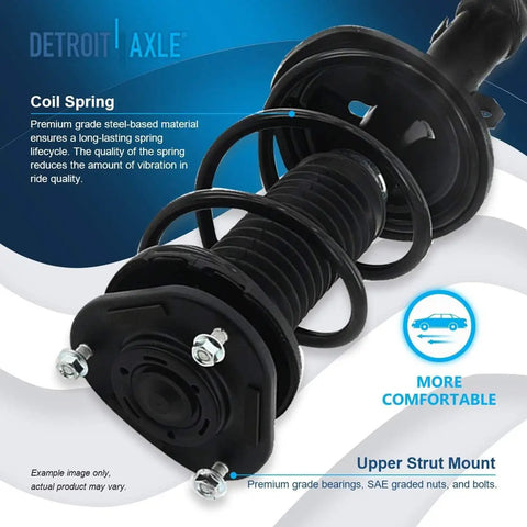 Front Steering Knuckles Kit For 2009 To 2013 Toyota Corolla with coil spring and upper strut mount close-up