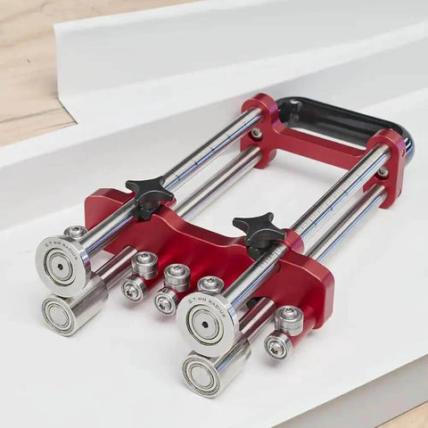 Two Station Metal Bender Pro Grade For Precise Bends Under 150mm, Adjustable Roller Spacing From 0.5mm To 1mm, on a workbench