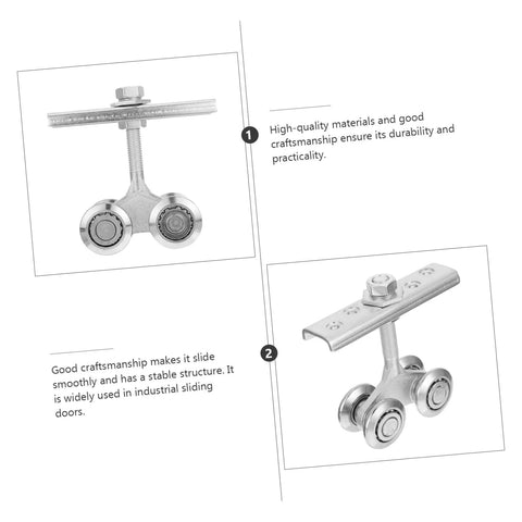 Heavy Duty Galvanized Door Roller Pulley For Sliding Doors, 500Kg Load Capacity Track Wheel Accessory, side and front view