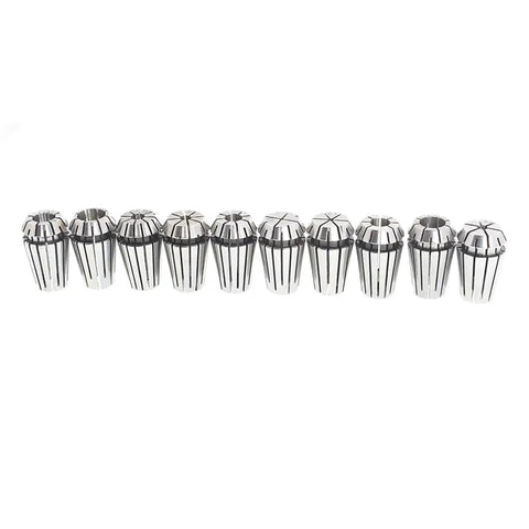 10 Pack ER16 Spring Collet Set 1 To 10 mm CNC Milling Tool For Precise Workholding on white background
