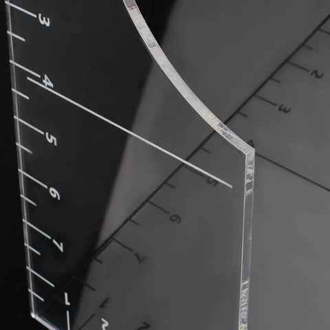Close-up of Pro T Shirt Ruler Guide For Easy Accurate Alignment Of Vinyl And Sublimation Designs On Shirts With Built In Size Chart