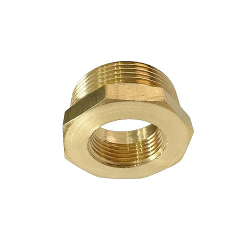 Brass Reducer Hex Bushing 1-1/4 Inch Male NPT To 3/4 Inch Female NPT Threaded Pipe Fitting Reducing Adapter Home DIY Plumbing