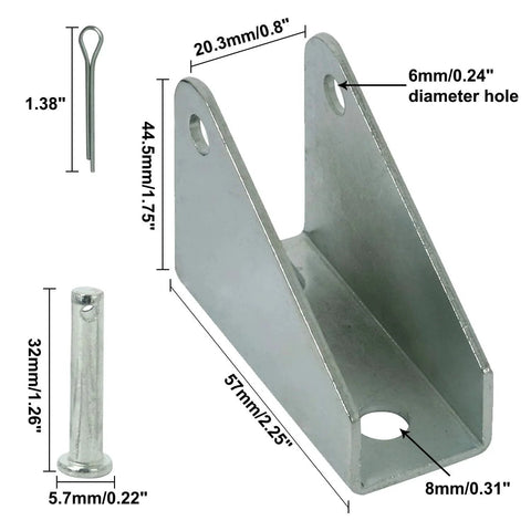 Mounting bracket for Heavy Duty 12V Linear Actuator with 20 Inch Stroke for recliners and electric sofas, steel material visible