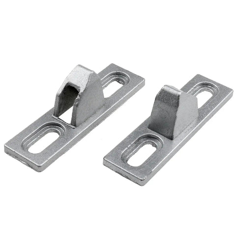 Sliding Door Lock Keepers For Glass Patio Doors 2 Pack Durable Corrosion Resistant Zinc Alloy Construction With Vertical Screw Slots