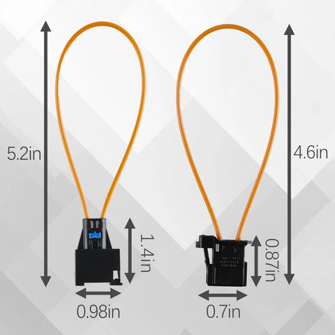 Velidy 2-pack fiber-optic loop bypass adapters with orange loops and black automotive connectors