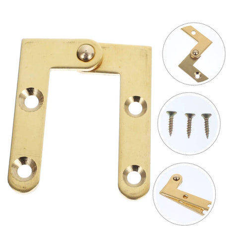 Hidden 360 Degree Rotating Hinge Set for Cabinets and French Doors, Concealed Door Hardware, gold finish, with screws