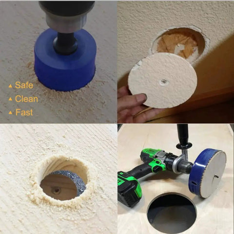 DIY Ready Hole Saw Kit 2-3/8 Inch 60mm Bi-Metal HSS Cutter drilling wood and drywall with hex shank drill bit adapter