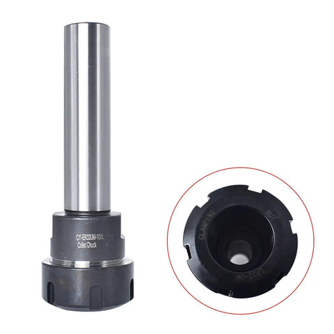 ER32 4In Long Straight Shank Collet Chuck Holder For CNC Milling Tooling, Alloy Steel, 1In Shank Diameter, 0.0003In Precision