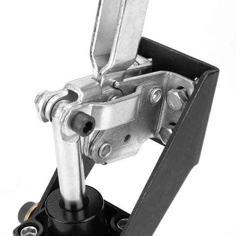 Heavy Duty Pneumatic Clamp Cylinder 300mm Reach for Welding, Fixtures and Industrial Jigs, close-up view of clamp mechanism