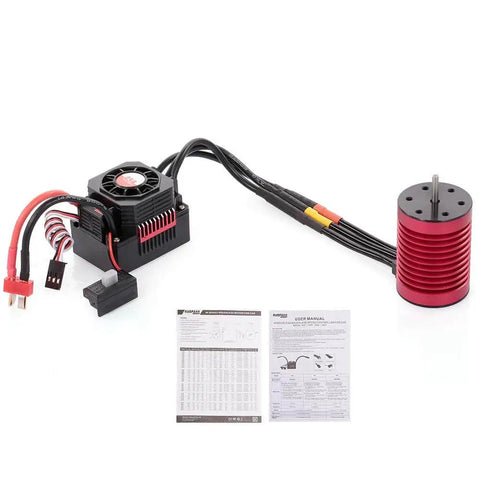 Waterproof 4370KV Brushless RC Car Motor With 45A ESC For 1 Tenth Scale RC Cars And Trucks High Torque 4 Pole 12 Slot Power Upgrade
