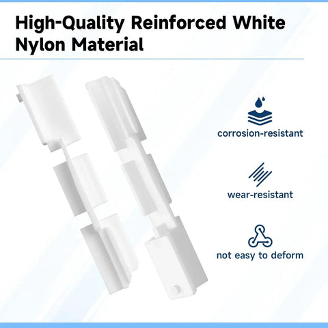 4 Pack White Reinforced Nylon Shower Door Bottom Seal Guides For Glass Sliding Doors And Enclosures Durable Corrosion Resistant Sill Rails Easy Install Replacement Kit Including A Dual Purpose Screwdriver Ideal For DIY Shower Door Maintenance