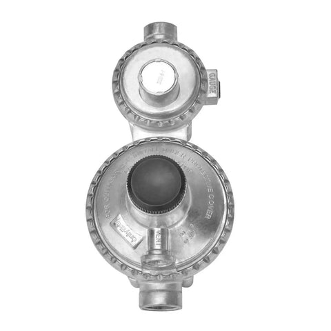 Vertical Two Stage Propane Regulator For Propane Tank With One Quarter Inch Female NPT Inlet And Three Eighth Inch Female NPT Outlet